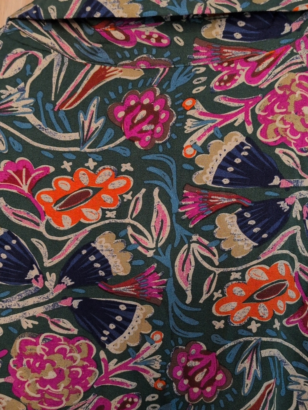 Natural Life Becca Mini Dress Green  Vines Floral Tiered Boho..Size Small (New) - Picture 8 of 8